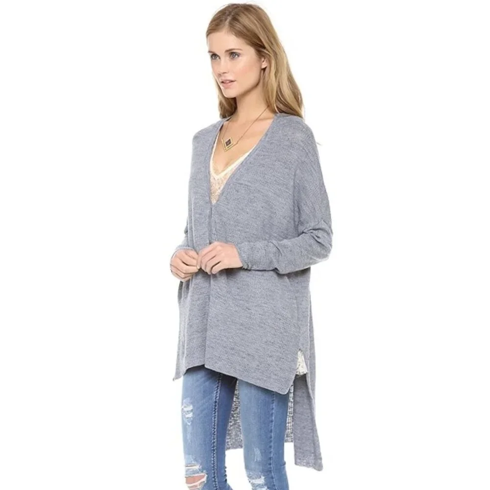 FREE PEOPLE TGIF Hi Lo Oversized Cardigan s Drop Shoulder Knit Midi Boho Hippie